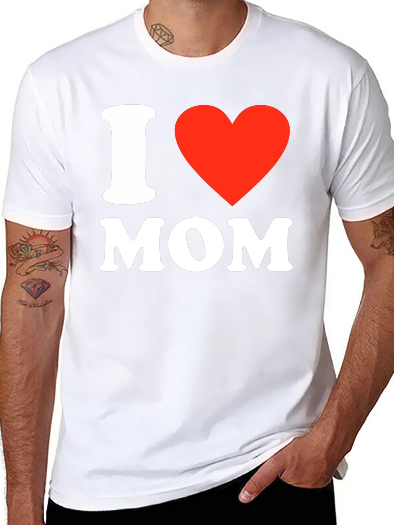 I Love Mom T-Shirt - Black Short Sleeve