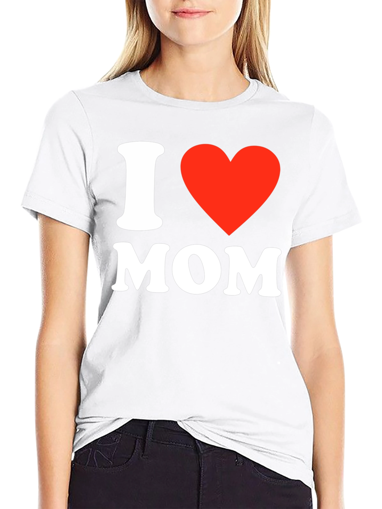 I Love Mom T-Shirt - Black Short Sleeve