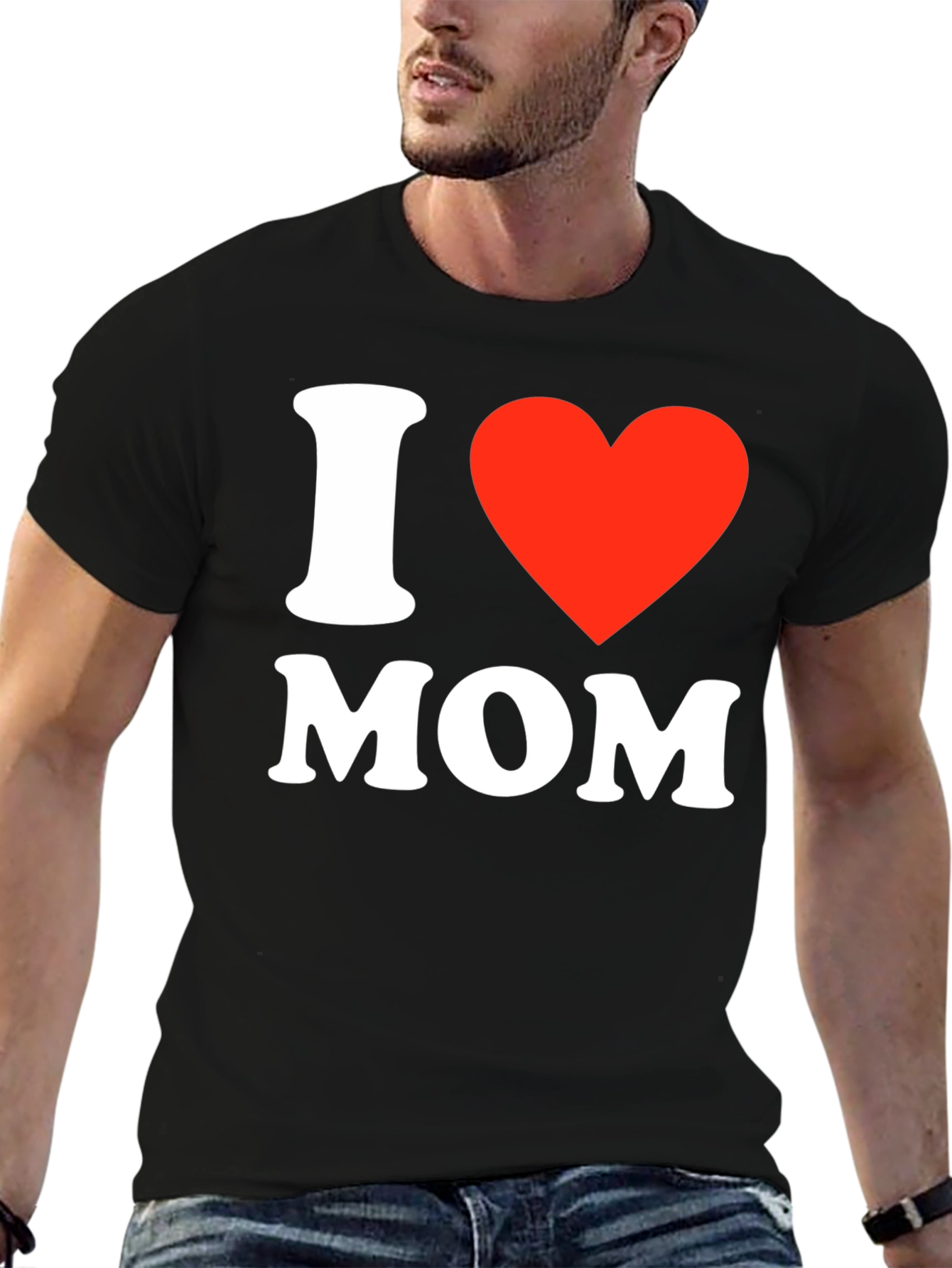 I Love Mom T-Shirt - Black Short Sleeve