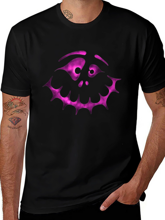 Spooky Face Graphic Tee - Black Halloween Shirt