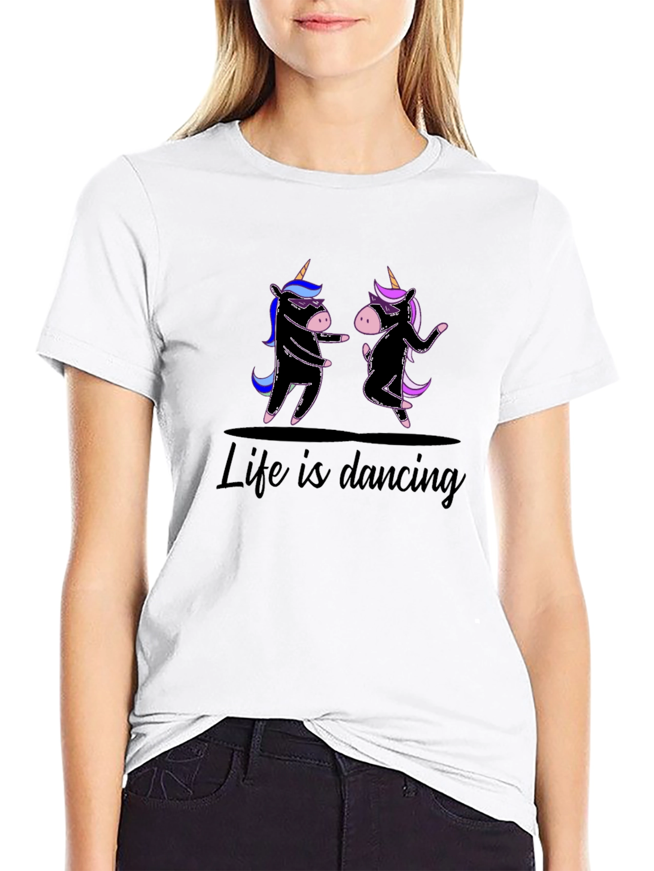 Life is Dancing Unicorn Graphic Tee
