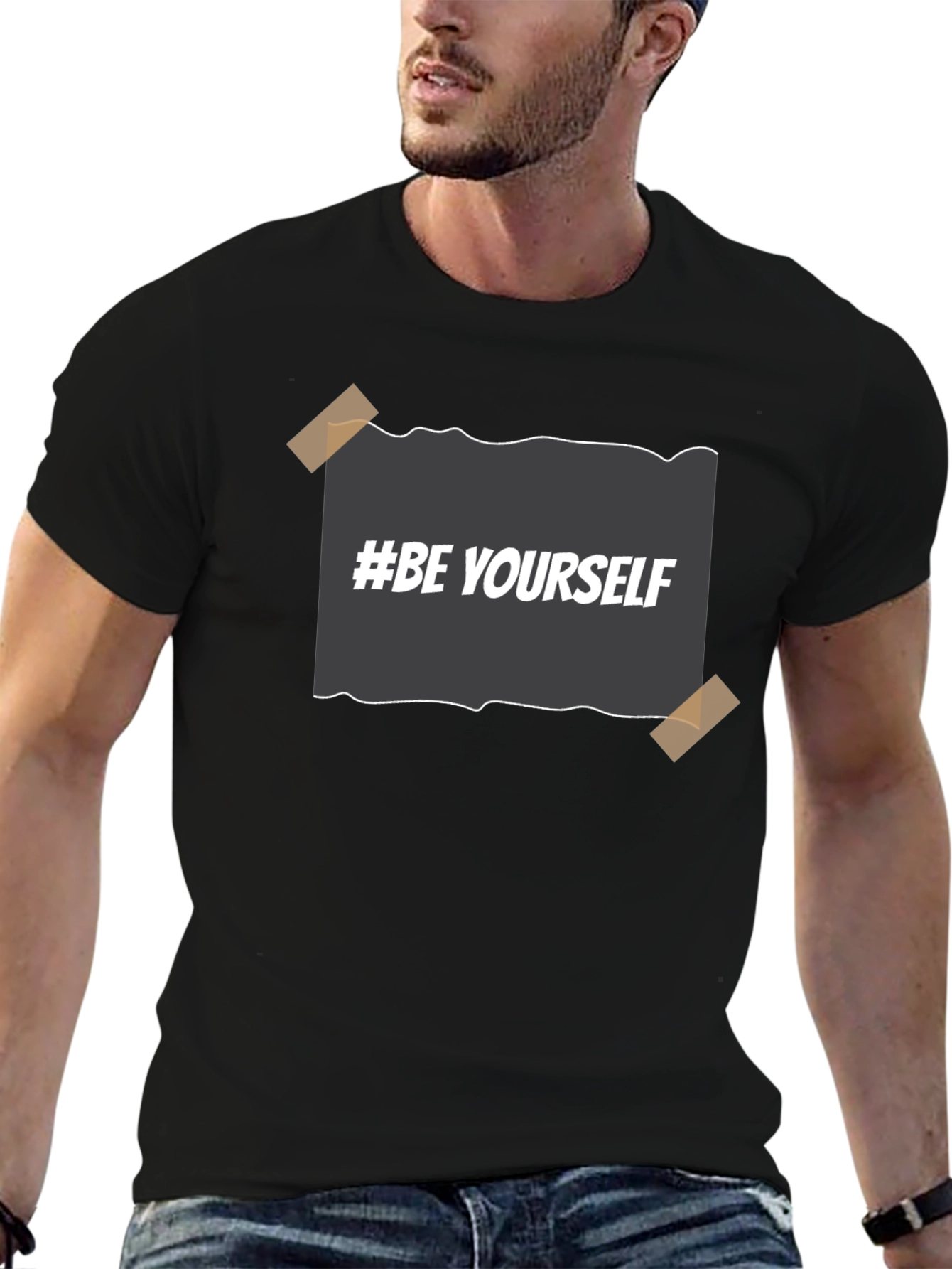 Be Yourself Black Graphic Tee