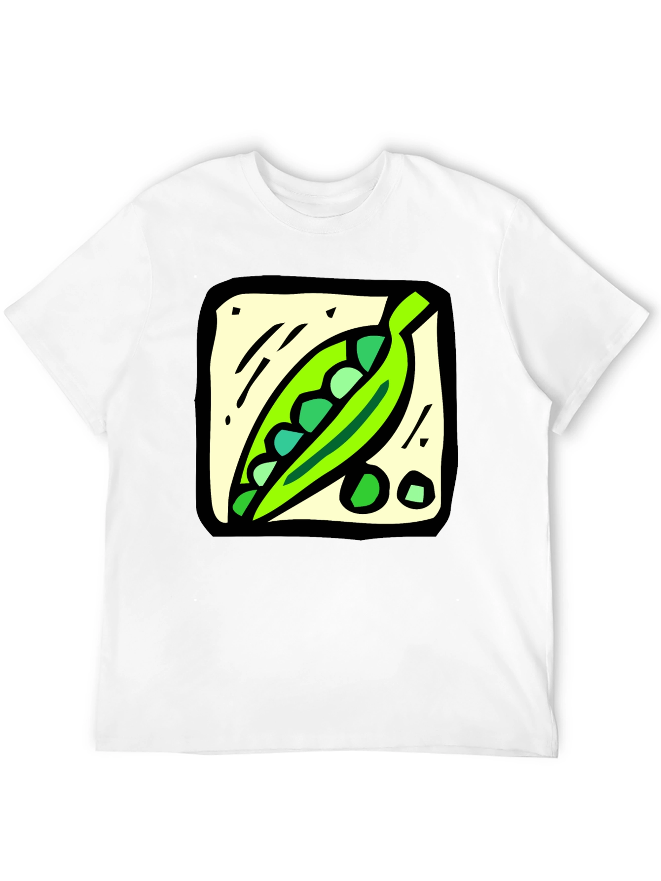 Pea Pod Graphic Tee - Black Cotton T-Shirt