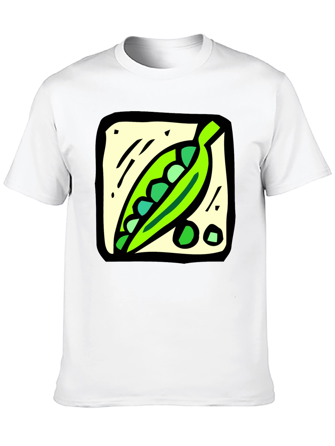 Pea Pod Graphic Tee - Black Cotton T-Shirt