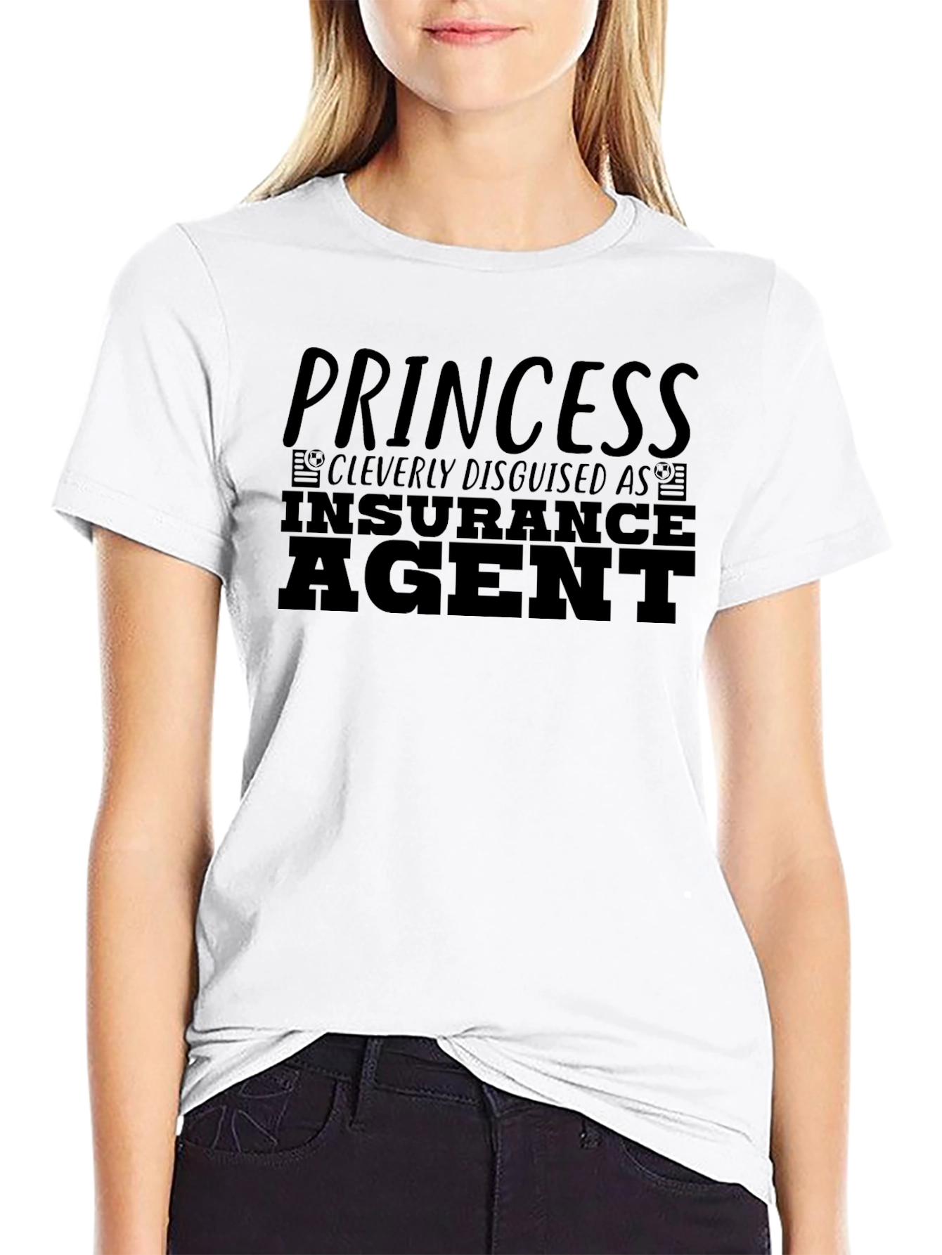 Princess Insurance Agent Black T-Shirt