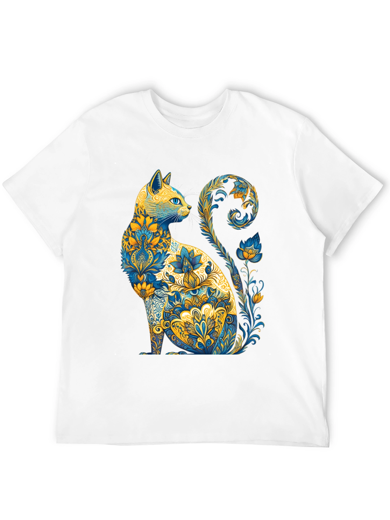 Floral Cat Graphic T-Shirt - Unique Design