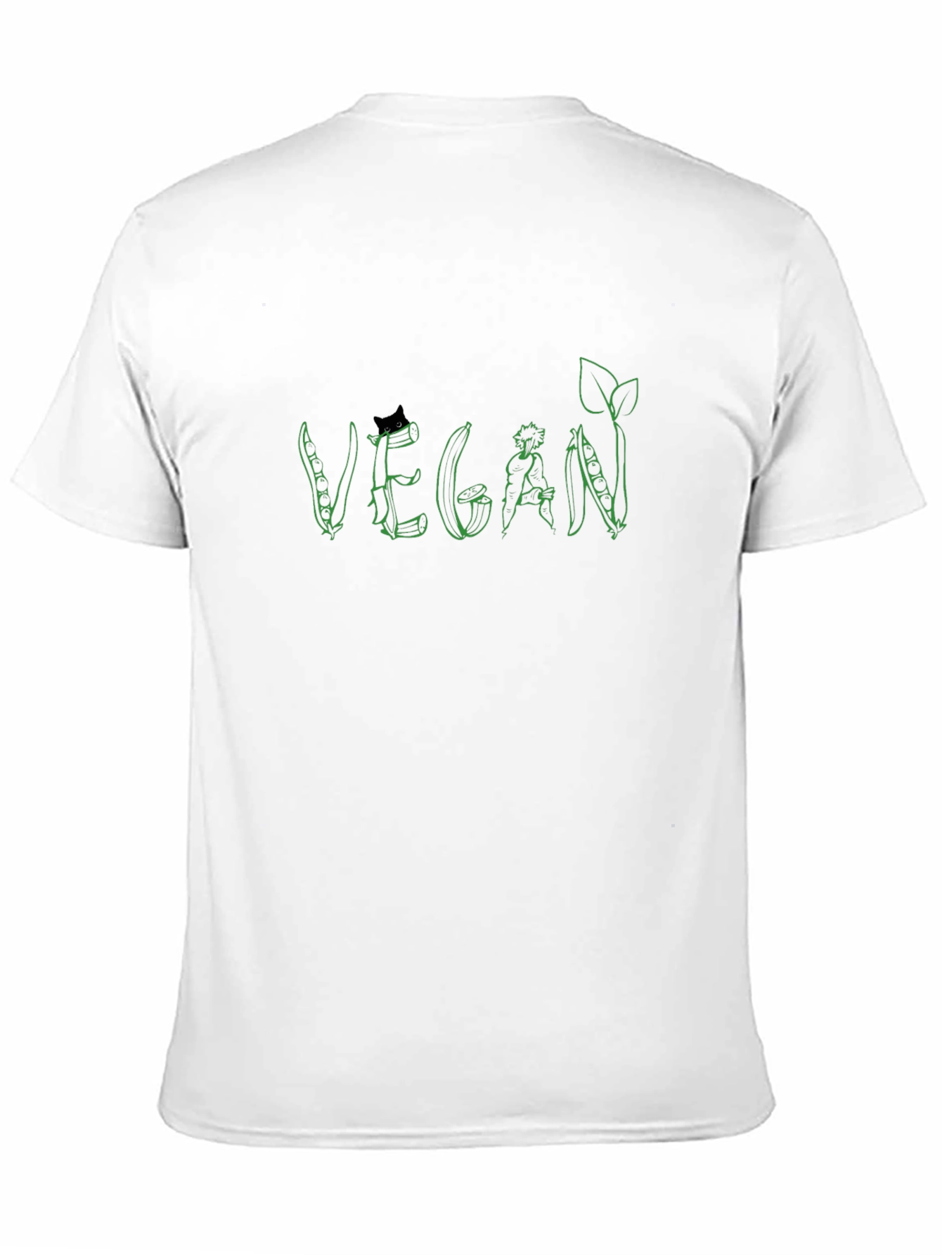 Vegan Graphic Print T-Shirt - Black