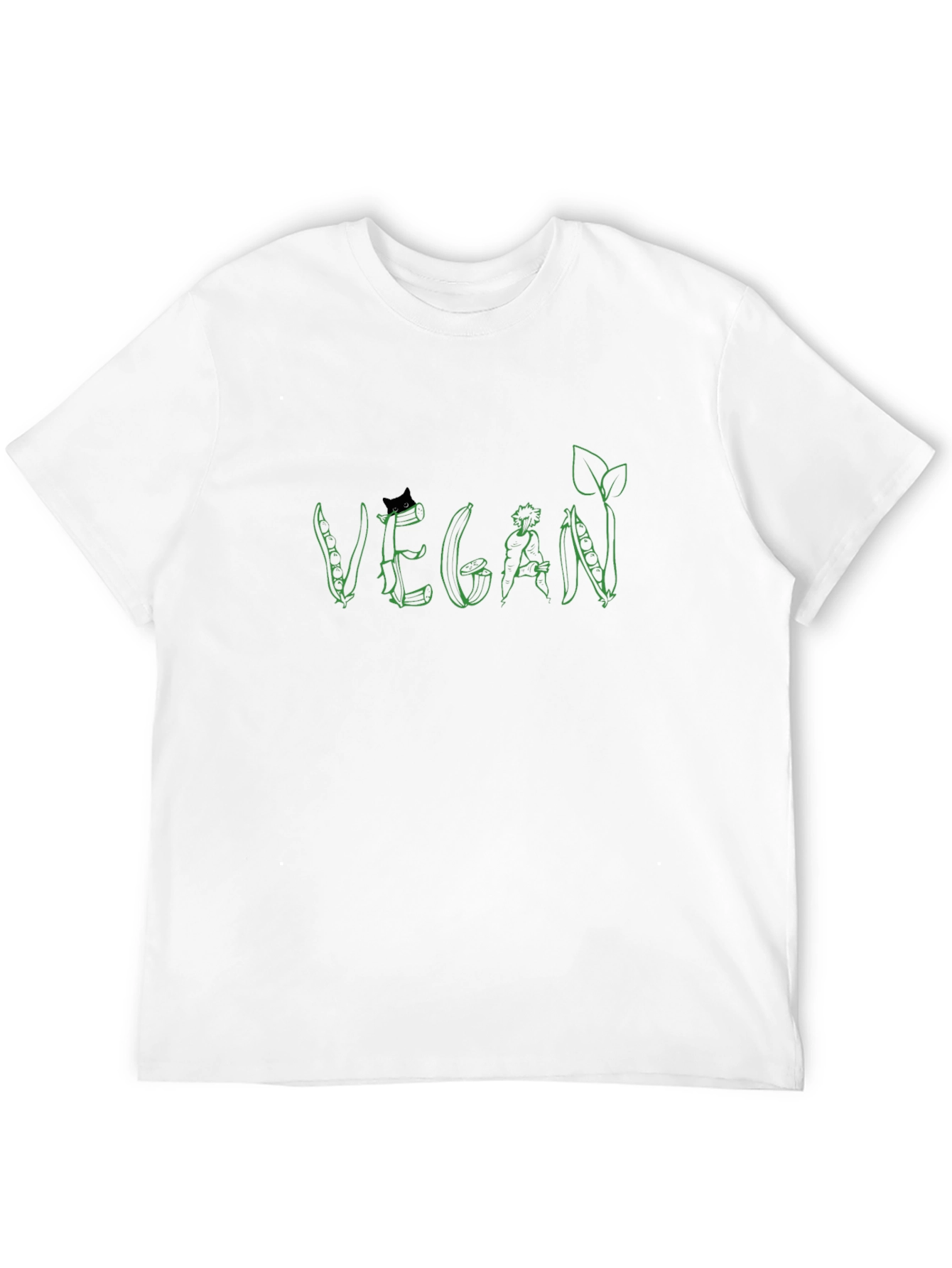 Vegan Graphic Print T-Shirt - Black