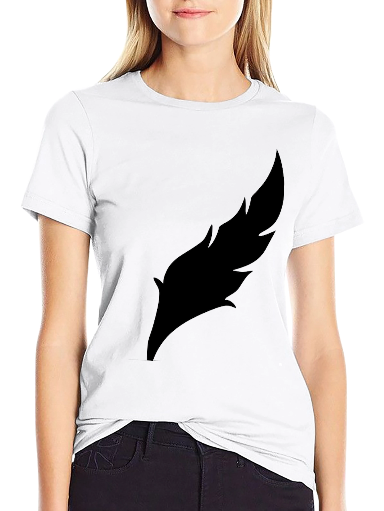 Mens Black Feather Graphic Tee