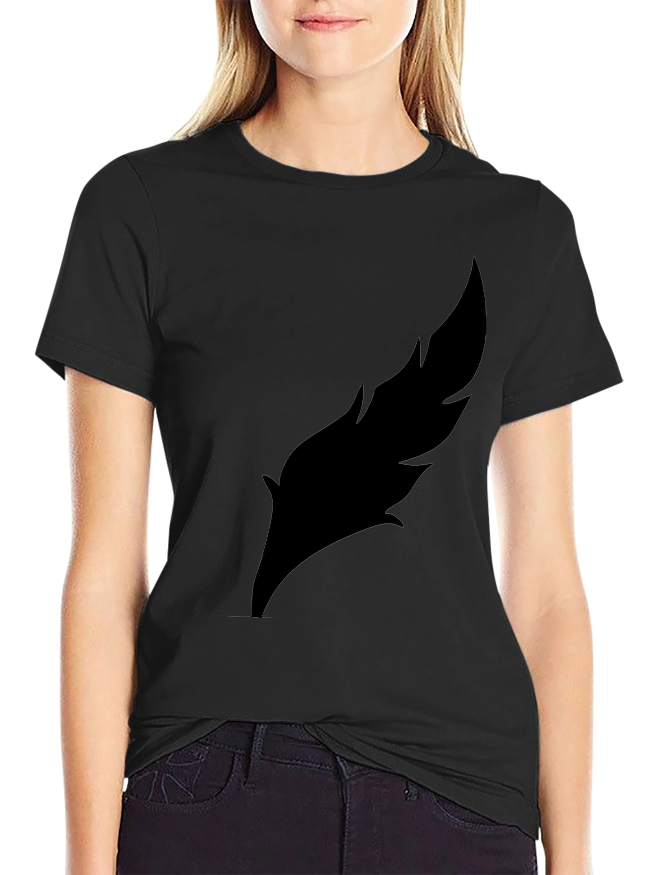 Mens Black Feather Graphic Tee