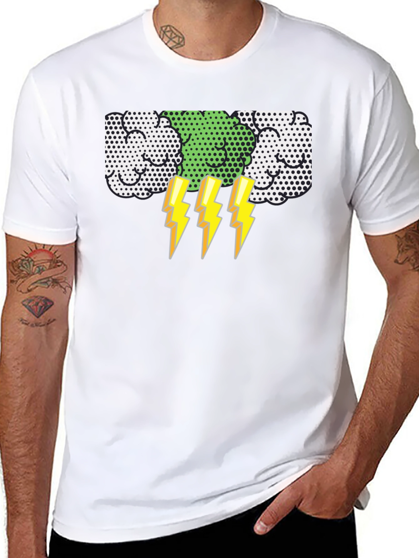 Lightning Bolt Graphic T-Shirt - Black