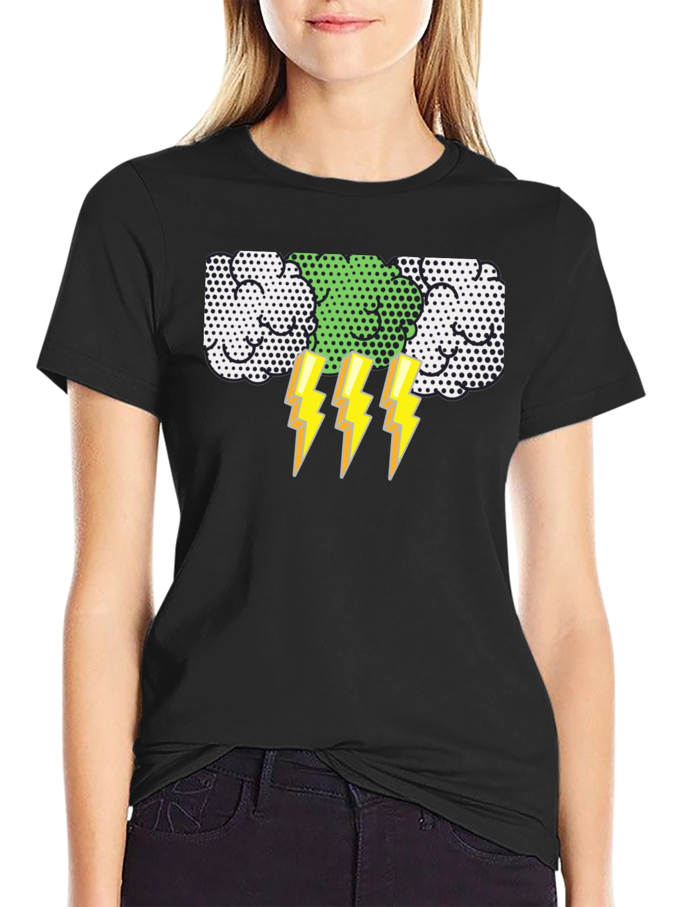 Lightning Bolt Graphic T-Shirt - Black