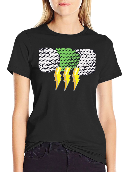 Lightning Bolt Graphic T-Shirt - Black