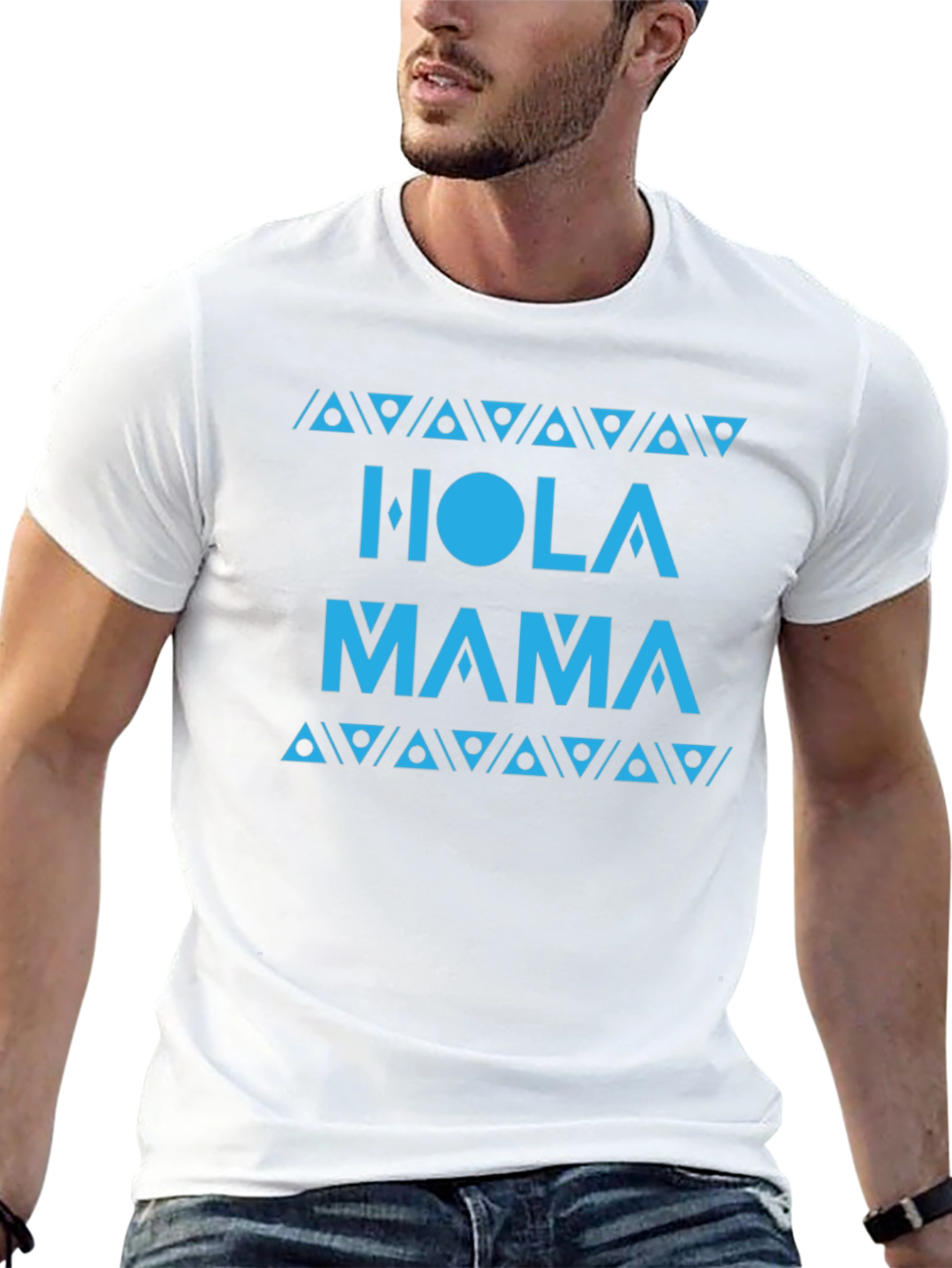 Hola Mama T-Shirt - Black Stylish Casual Wear