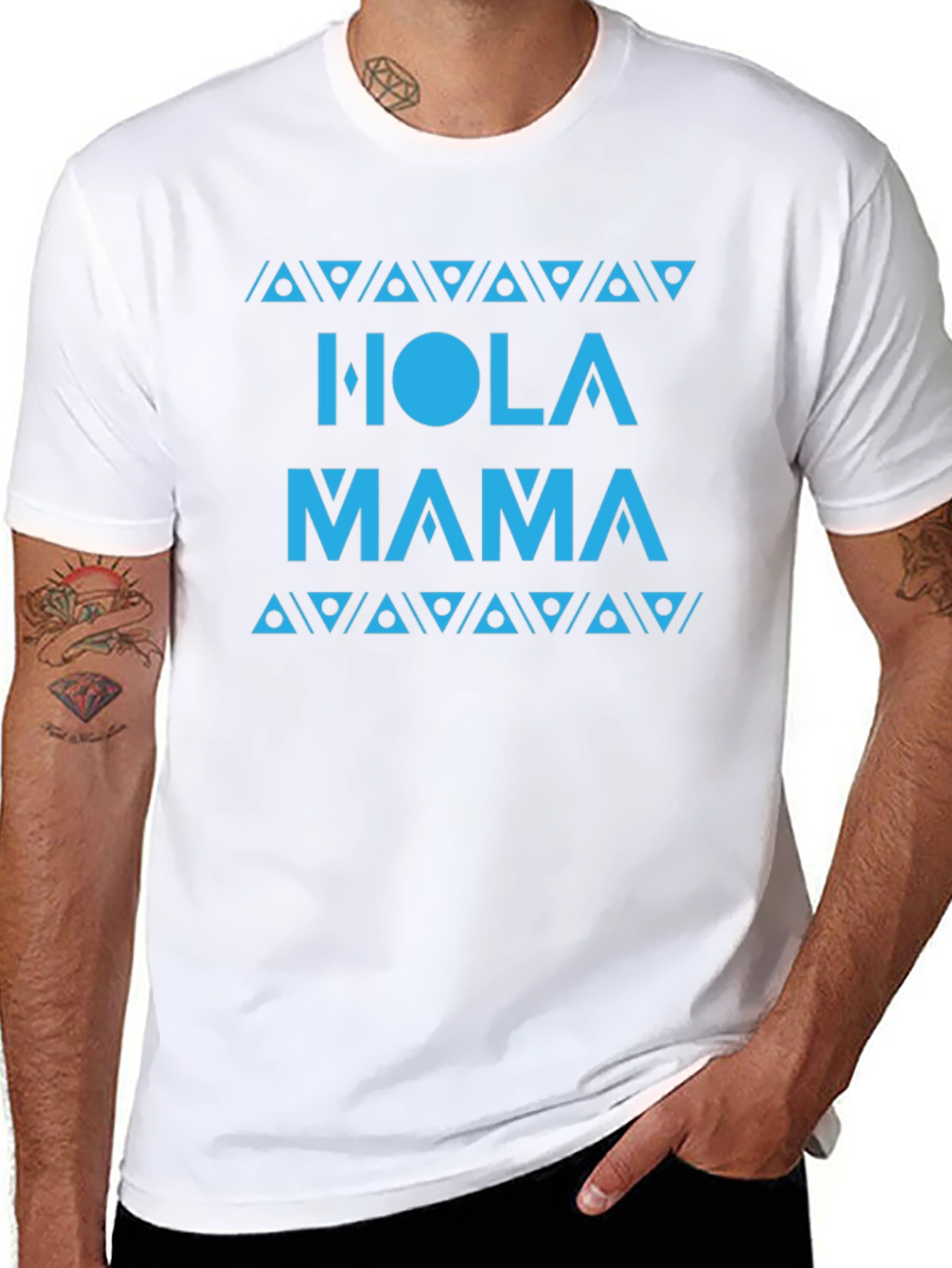 Hola Mama T-Shirt - Black Stylish Casual Wear