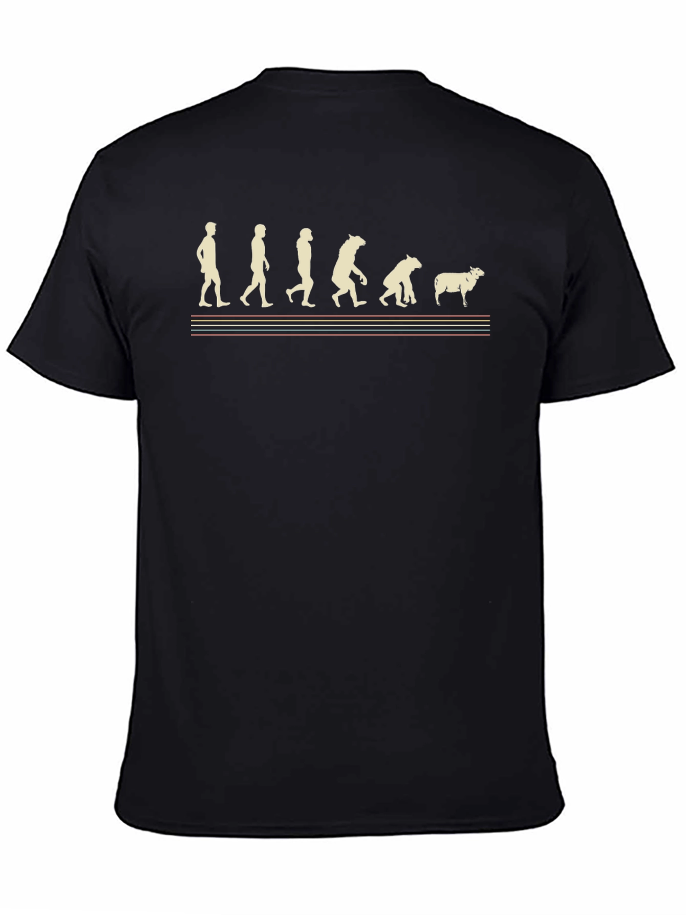 Evolution to Sheep Graphic Tee - Black