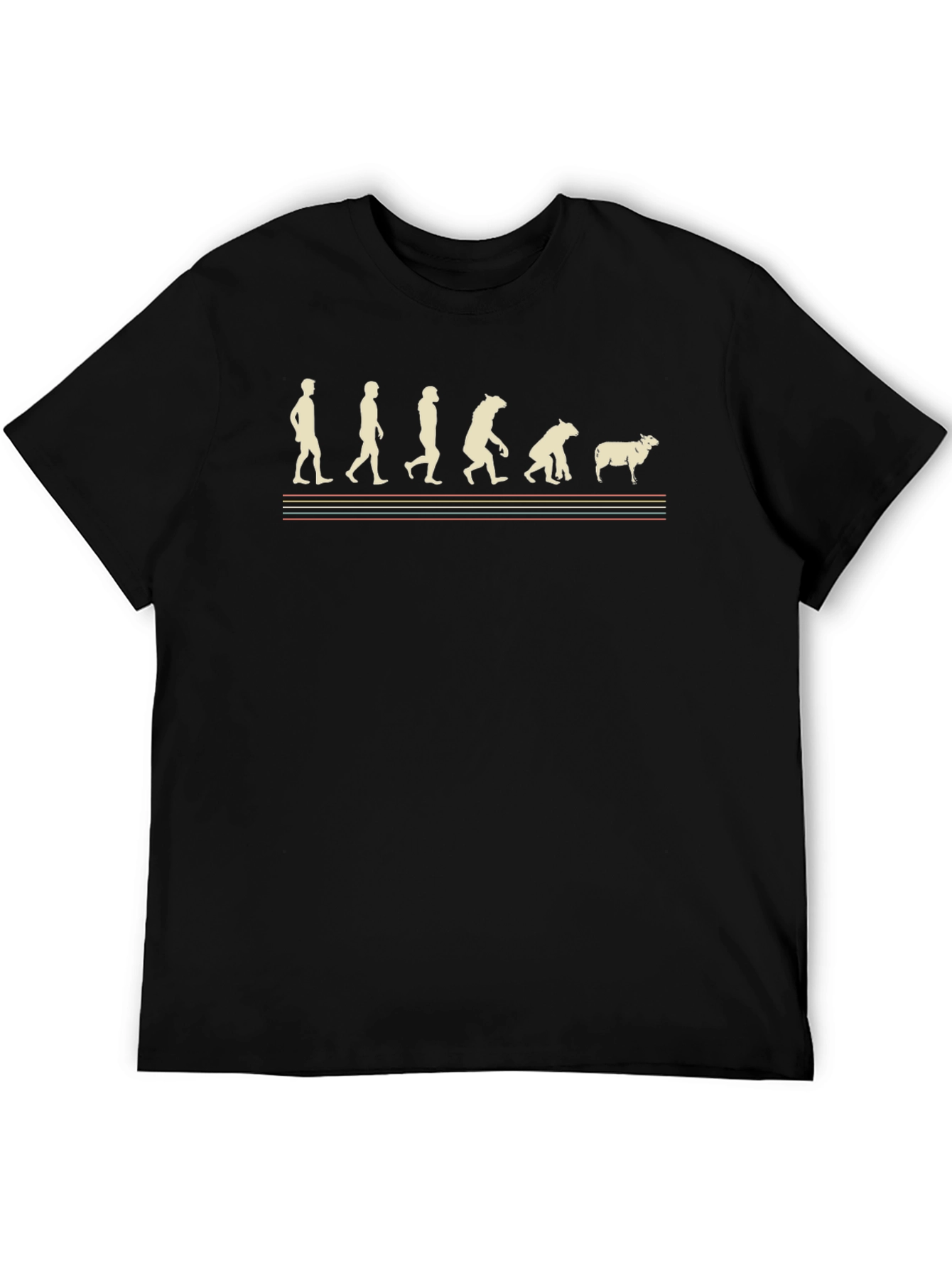 Evolution to Sheep Graphic Tee - Black