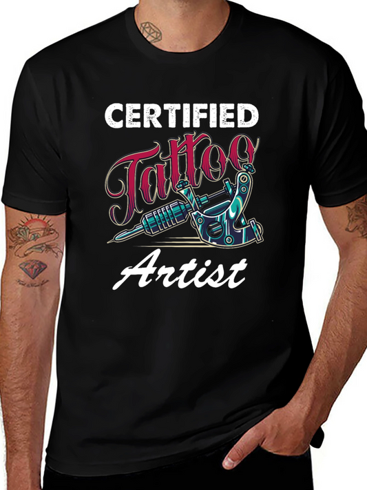 Certified Tattoo Artist Black T-Shirt