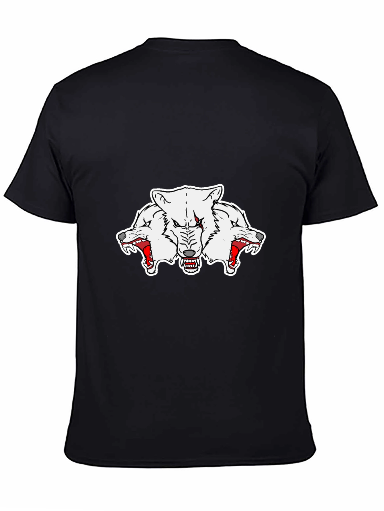 Three-Headed Wolf Graphic Tee - Mens Black T-Shirt