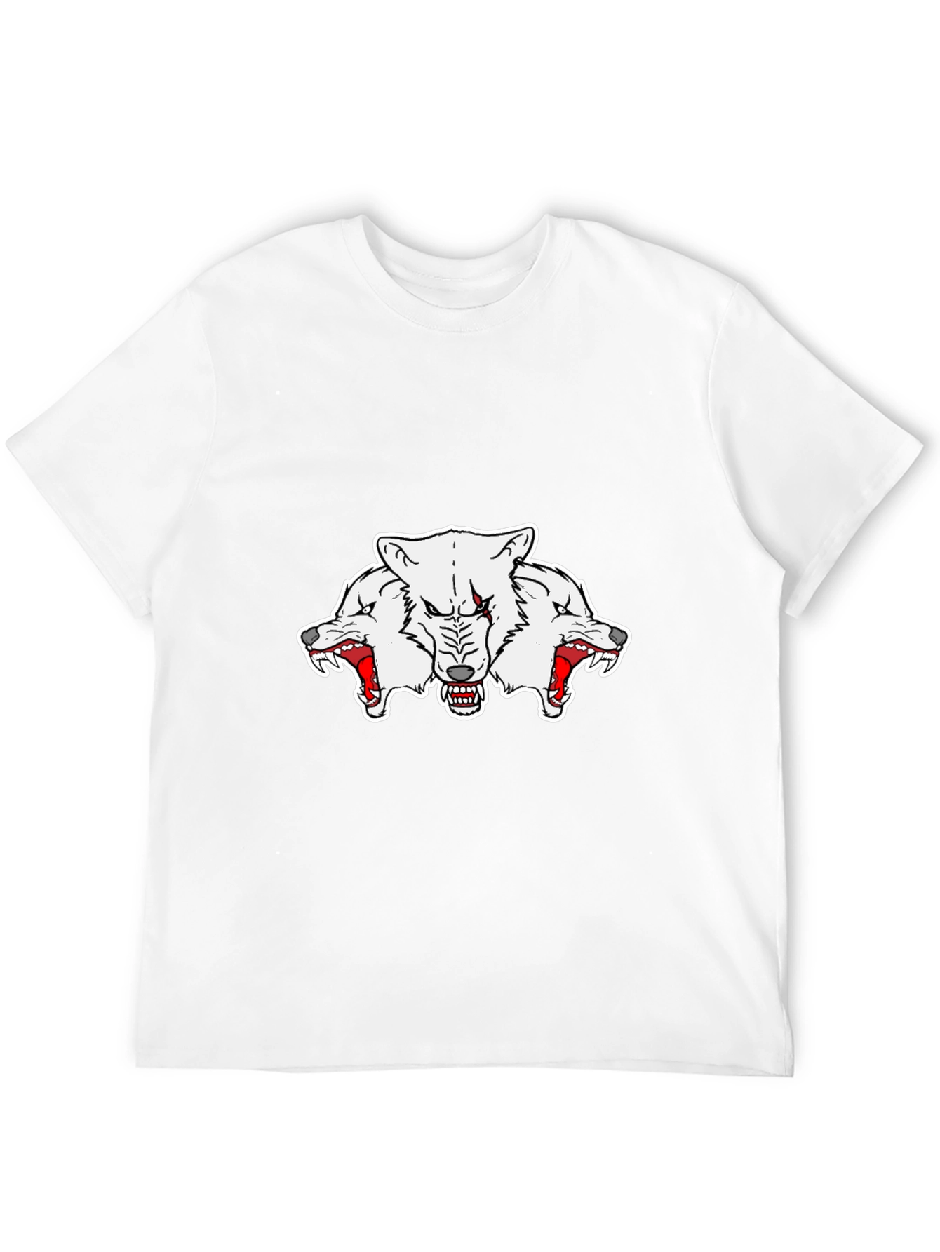 Three-Headed Wolf Graphic Tee - Mens Black T-Shirt