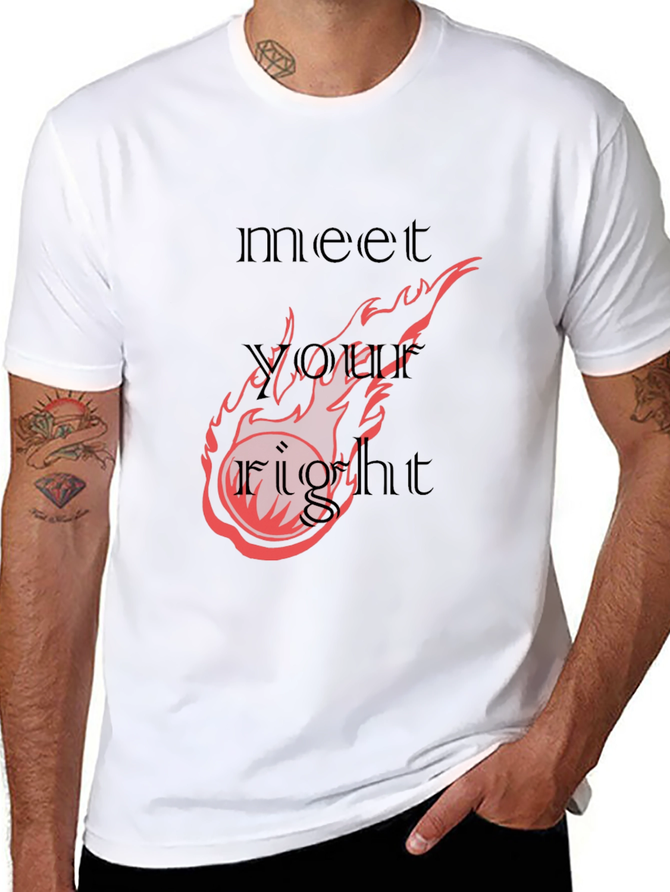 Fiery Meet Your Fight Graphic Tee - Black