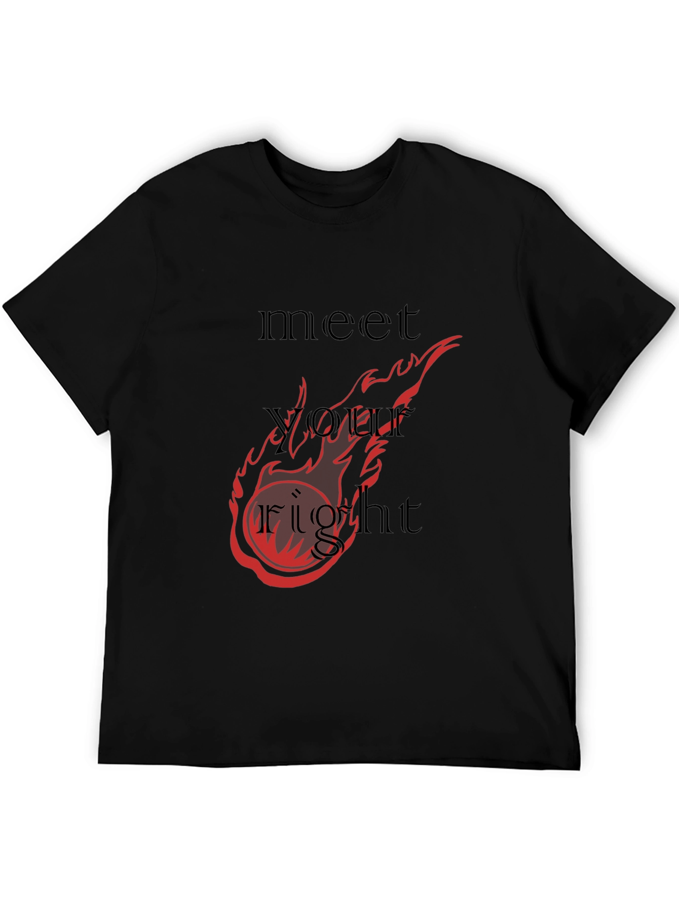 Fiery Meet Your Fight Graphic Tee - Black