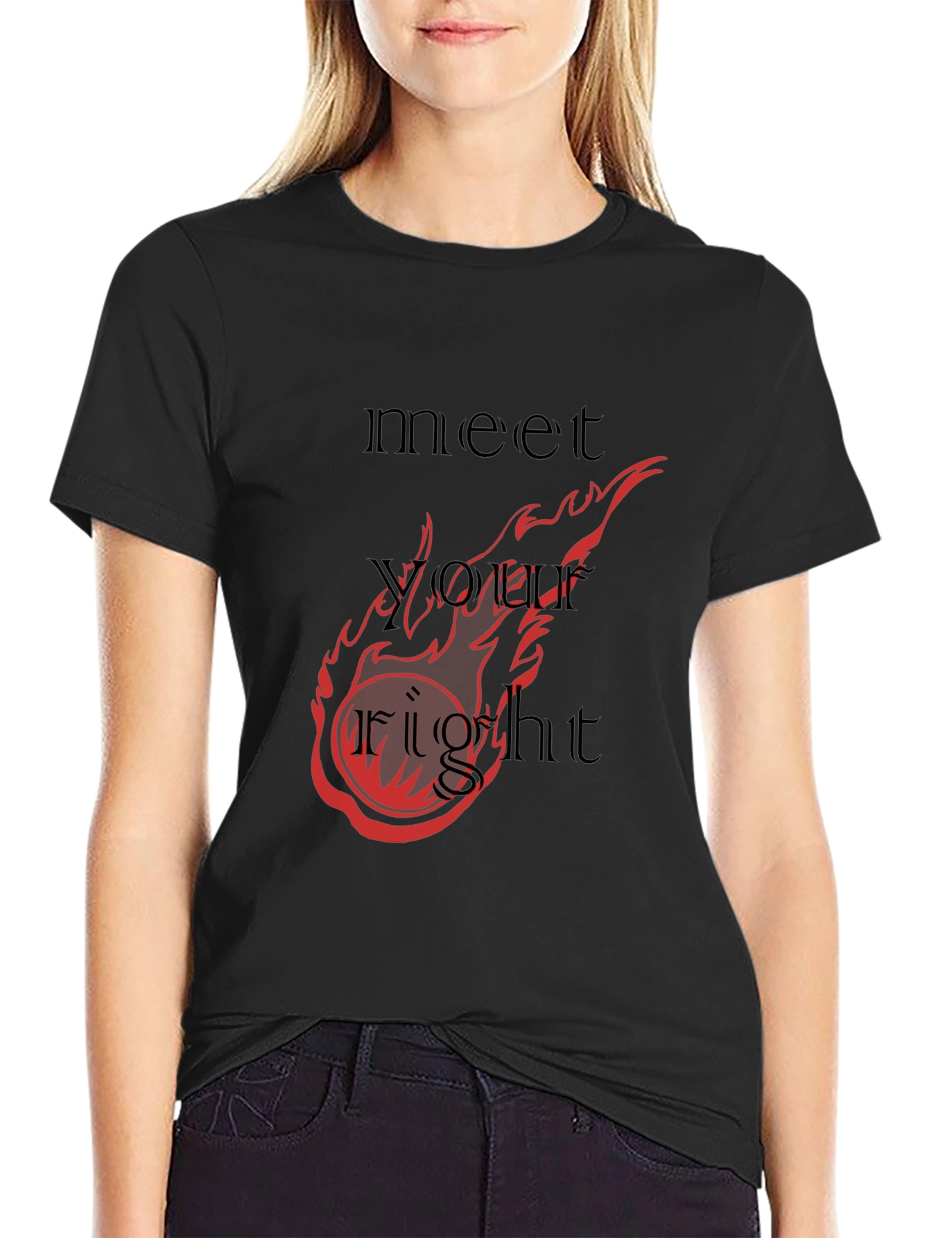 Fiery Meet Your Fight Graphic Tee - Black
