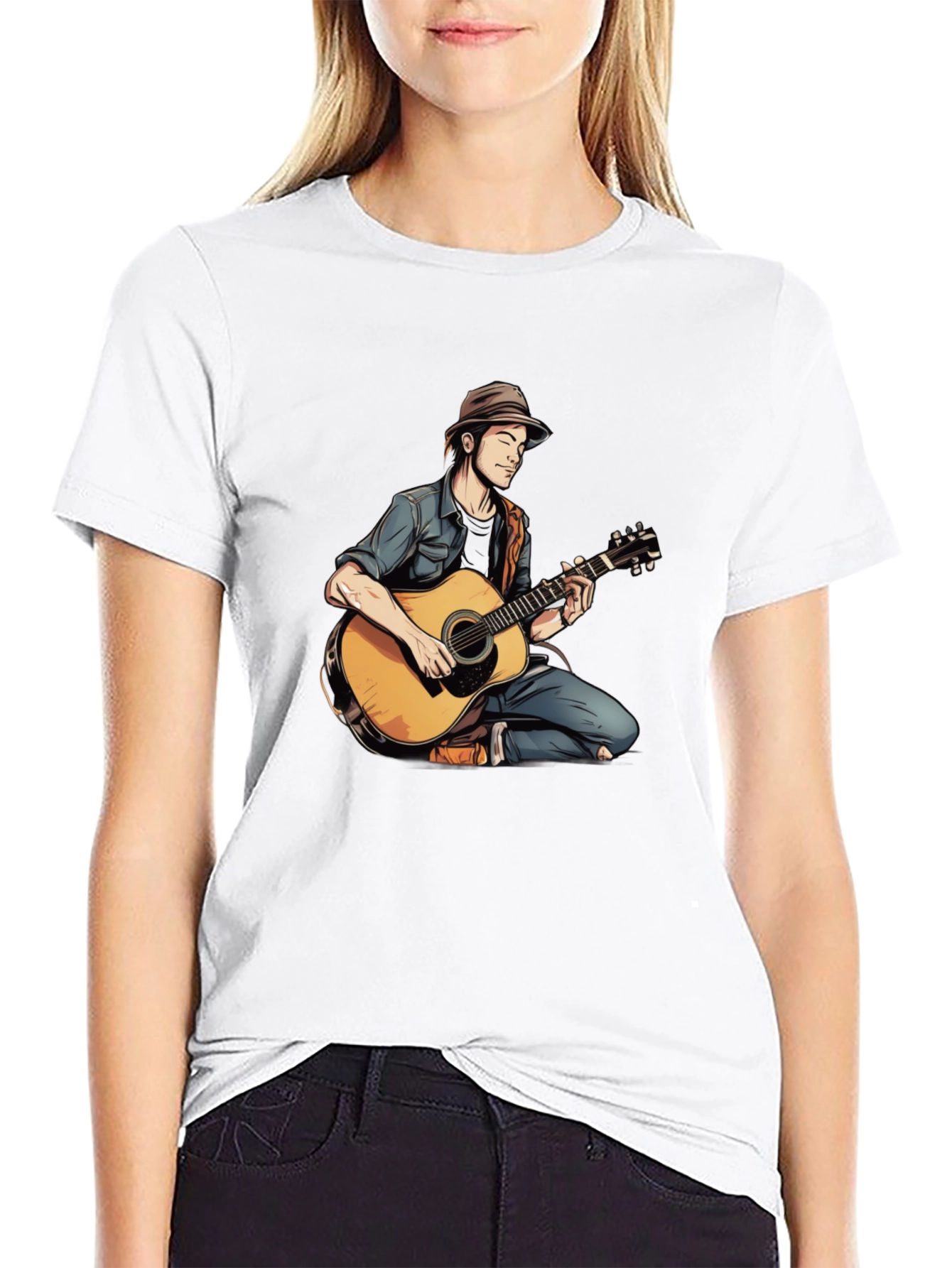Musician Graphic Tee - Acoustic Guitar Design