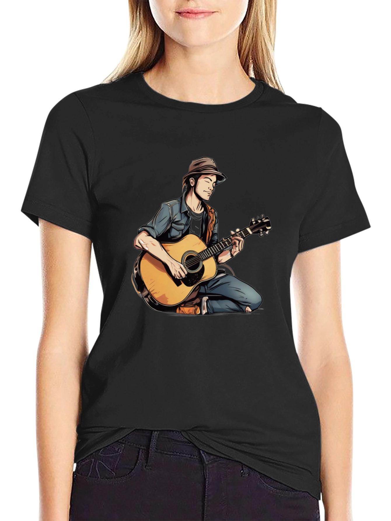 Musician Graphic Tee - Acoustic Guitar Design