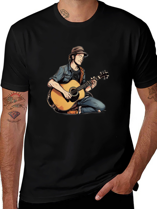 Musician Graphic Tee - Acoustic Guitar Design