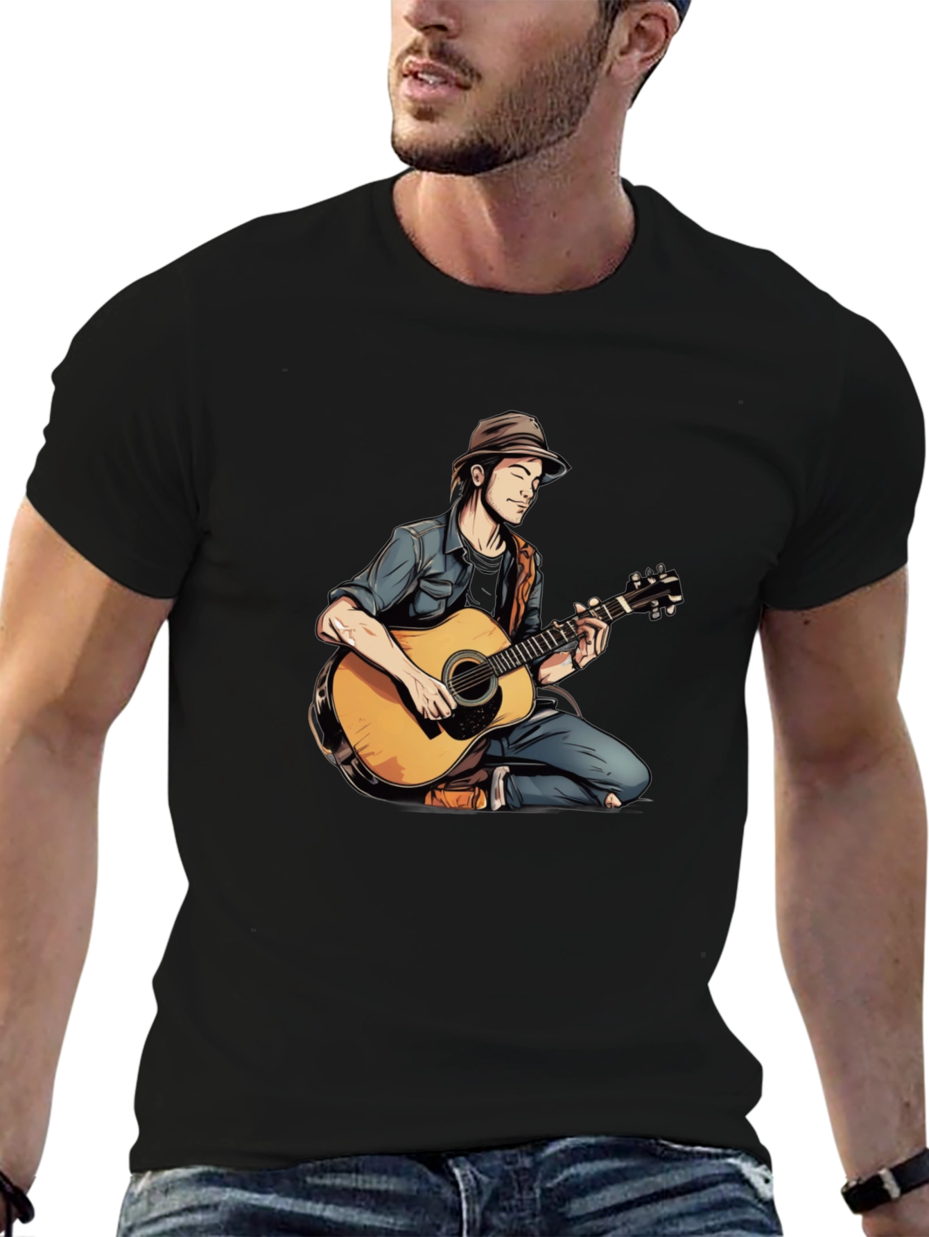 Musician Graphic Tee - Acoustic Guitar Design