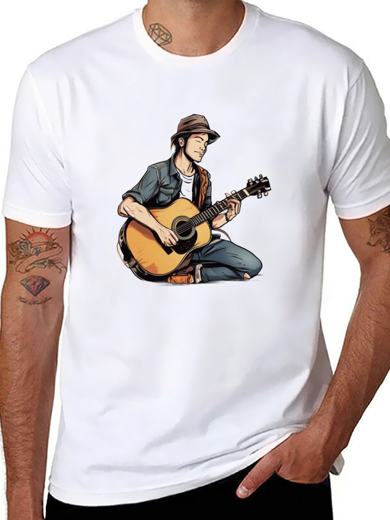 Musician Graphic Tee - Acoustic Guitar Design