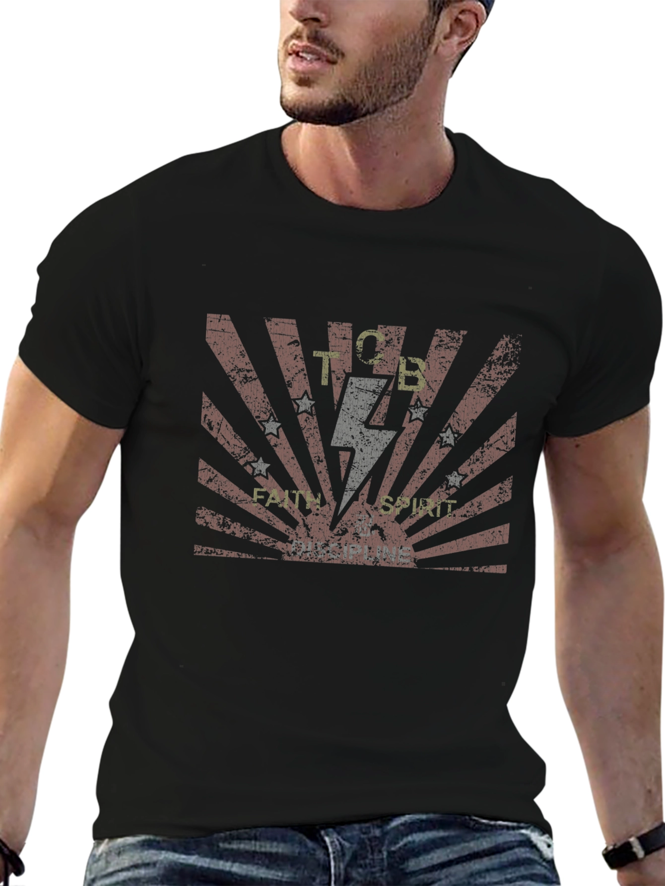 TCB Faith Spirit T-Shirt - Black Cotton Tee