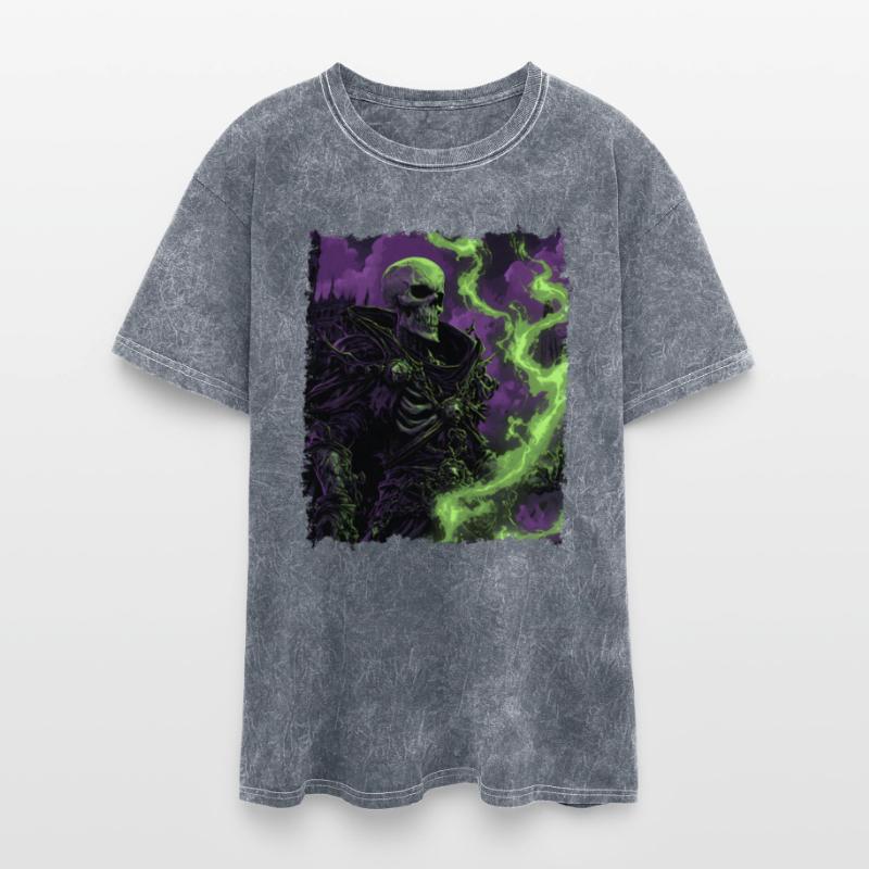 Necromancer with Green Soul Magic in Shadow Style