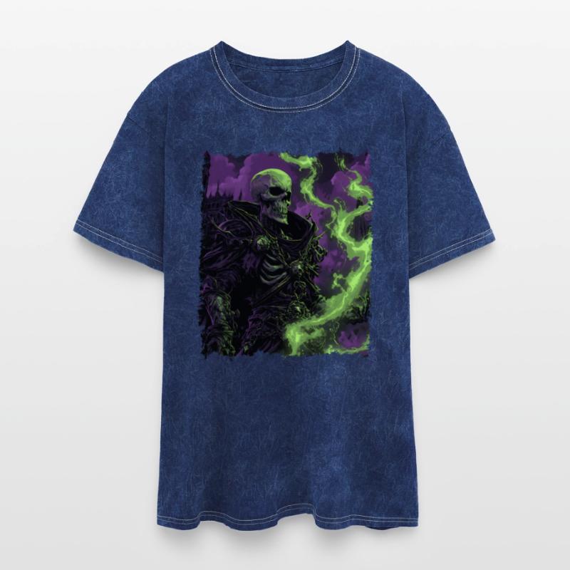 Necromancer with Green Soul Magic in Shadow Style