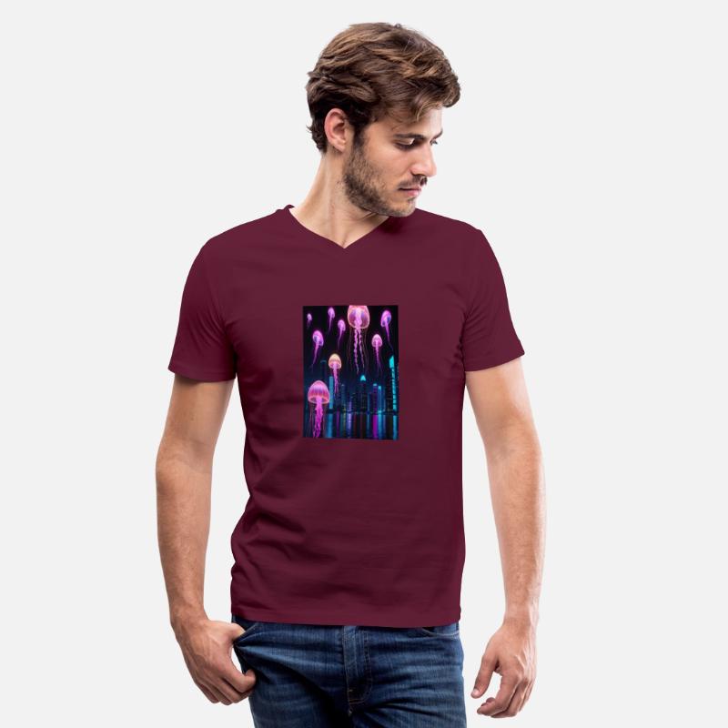 Neon Jellyfish Over Cyber City
