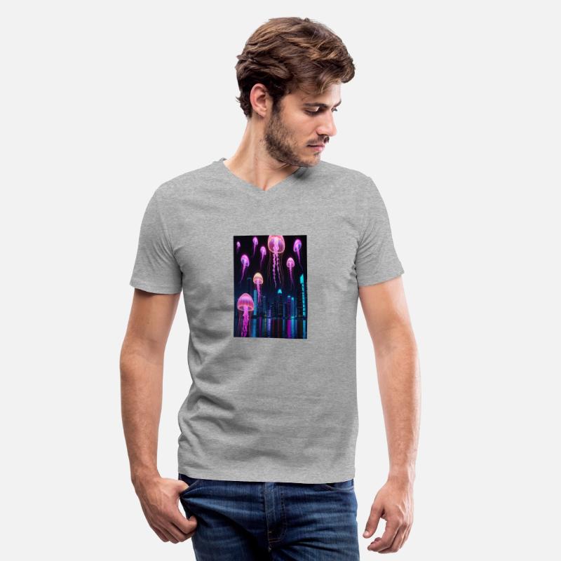 Neon Jellyfish Over Cyber City
