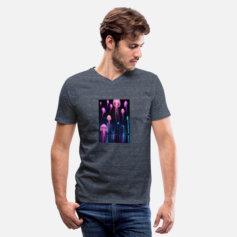 Neon Jellyfish Over Cyber City