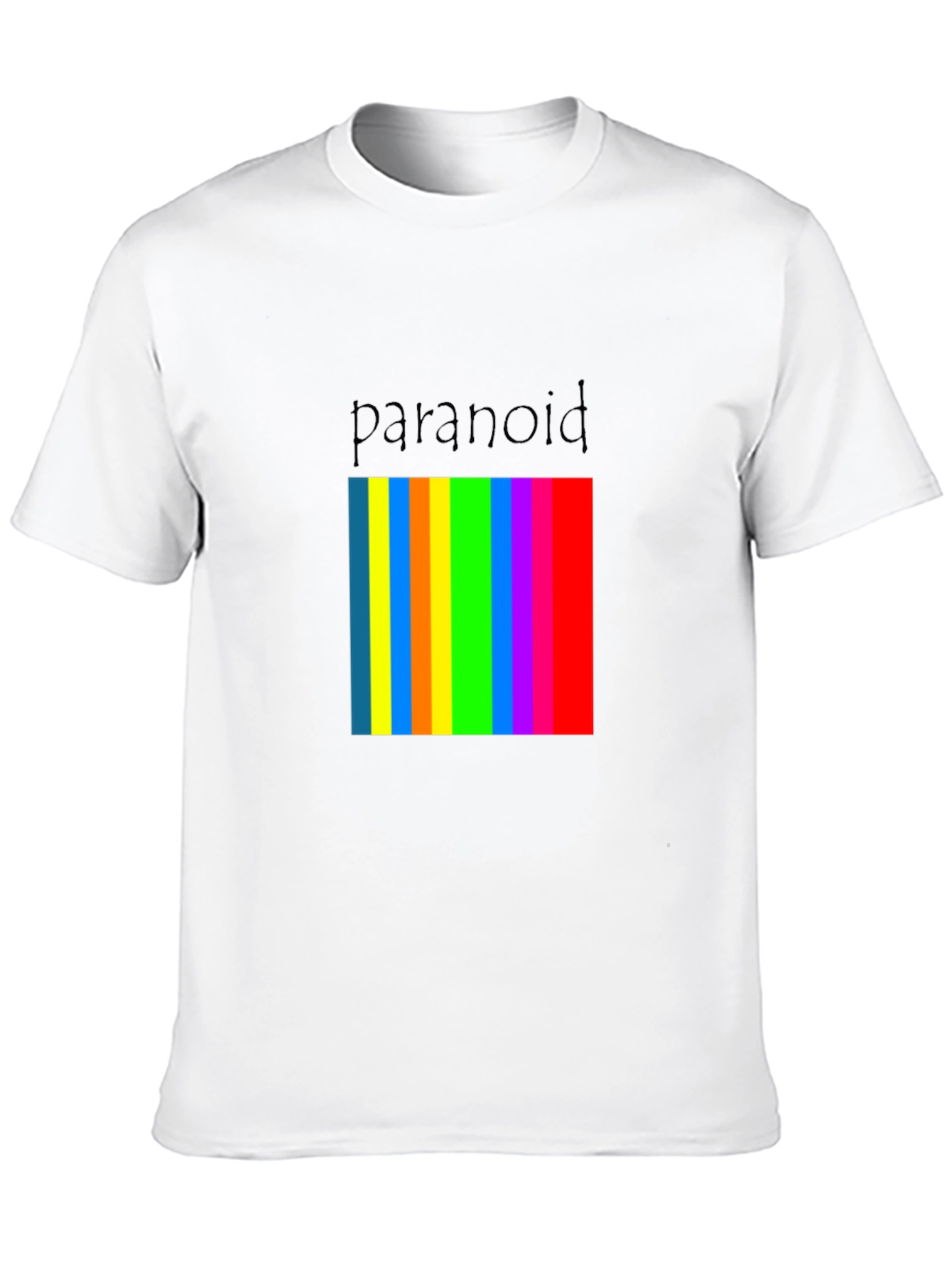 Paranoid Rainbow Stripe Graphic Tee - Black