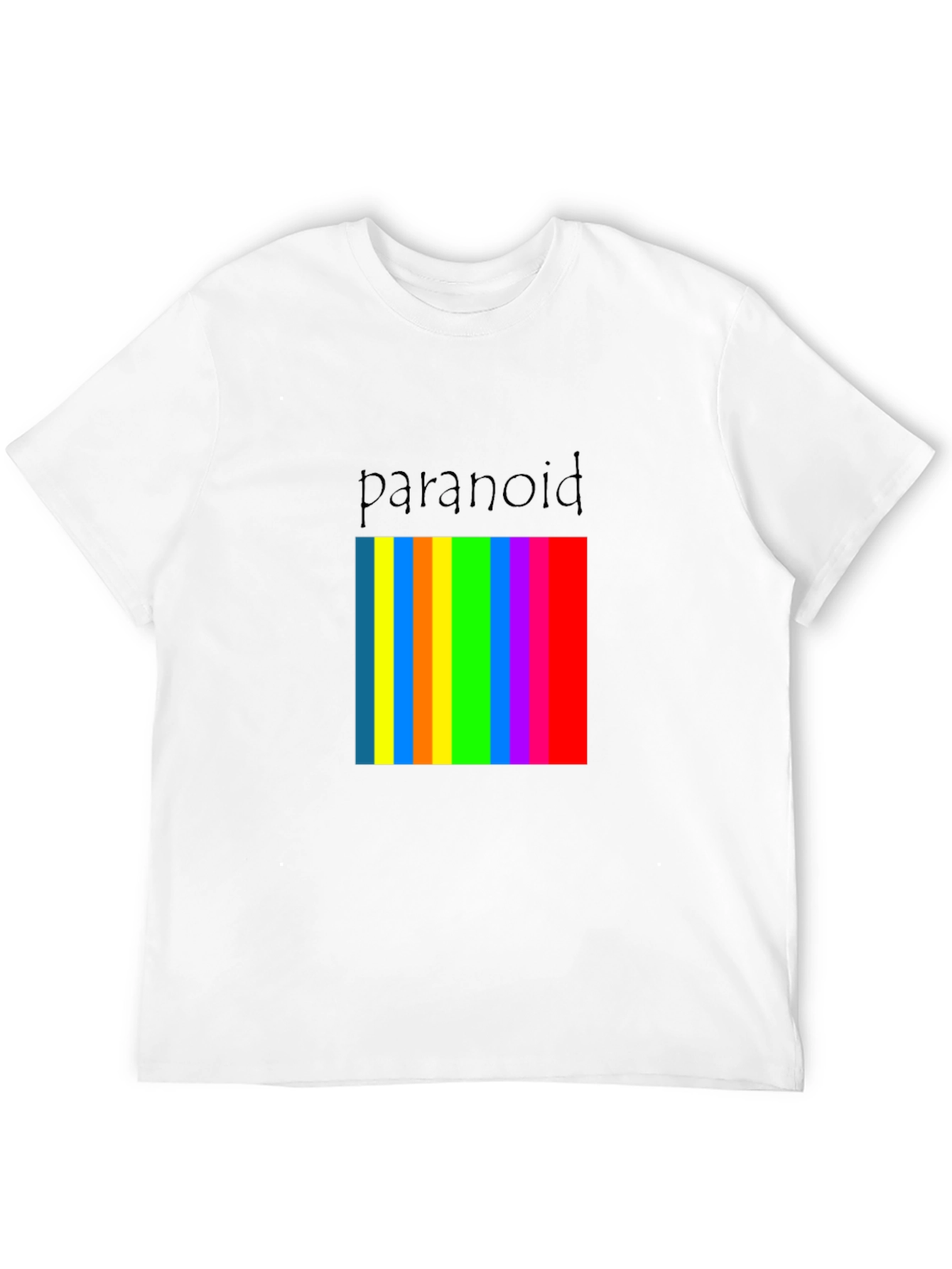 Paranoid Rainbow Stripe Graphic Tee - Black