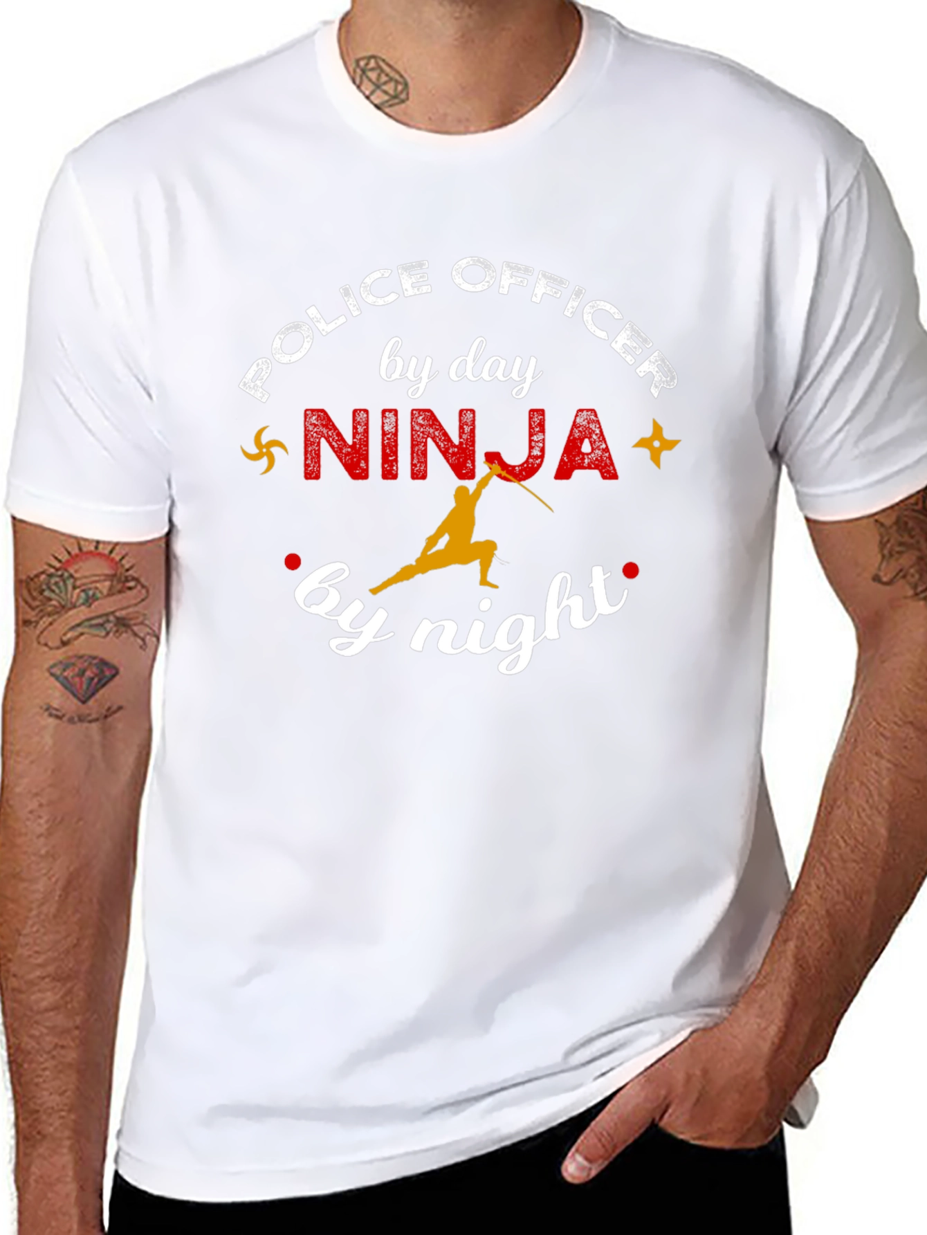 Police Officer Ninja Graphic T-Shirt