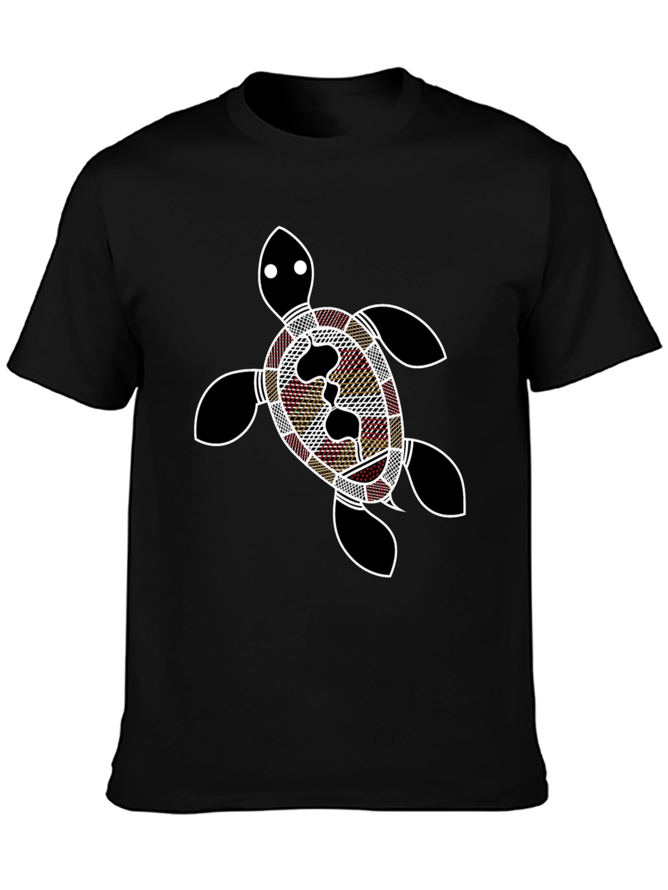 Turtle Print Black T-Shirt