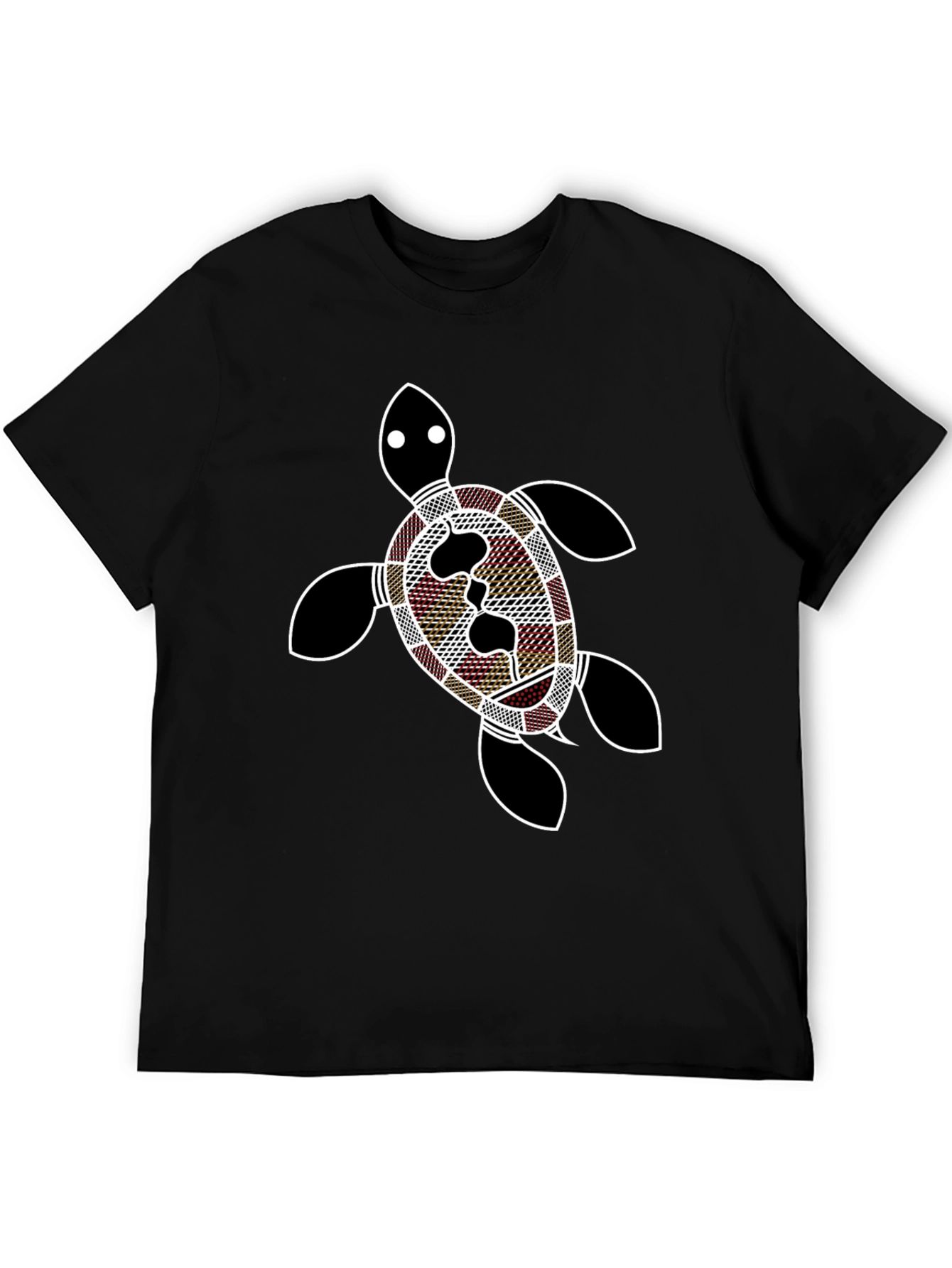 Turtle Print Black T-Shirt