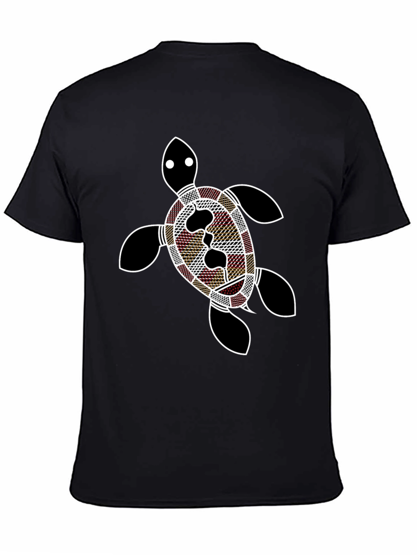 Turtle Print Black T-Shirt