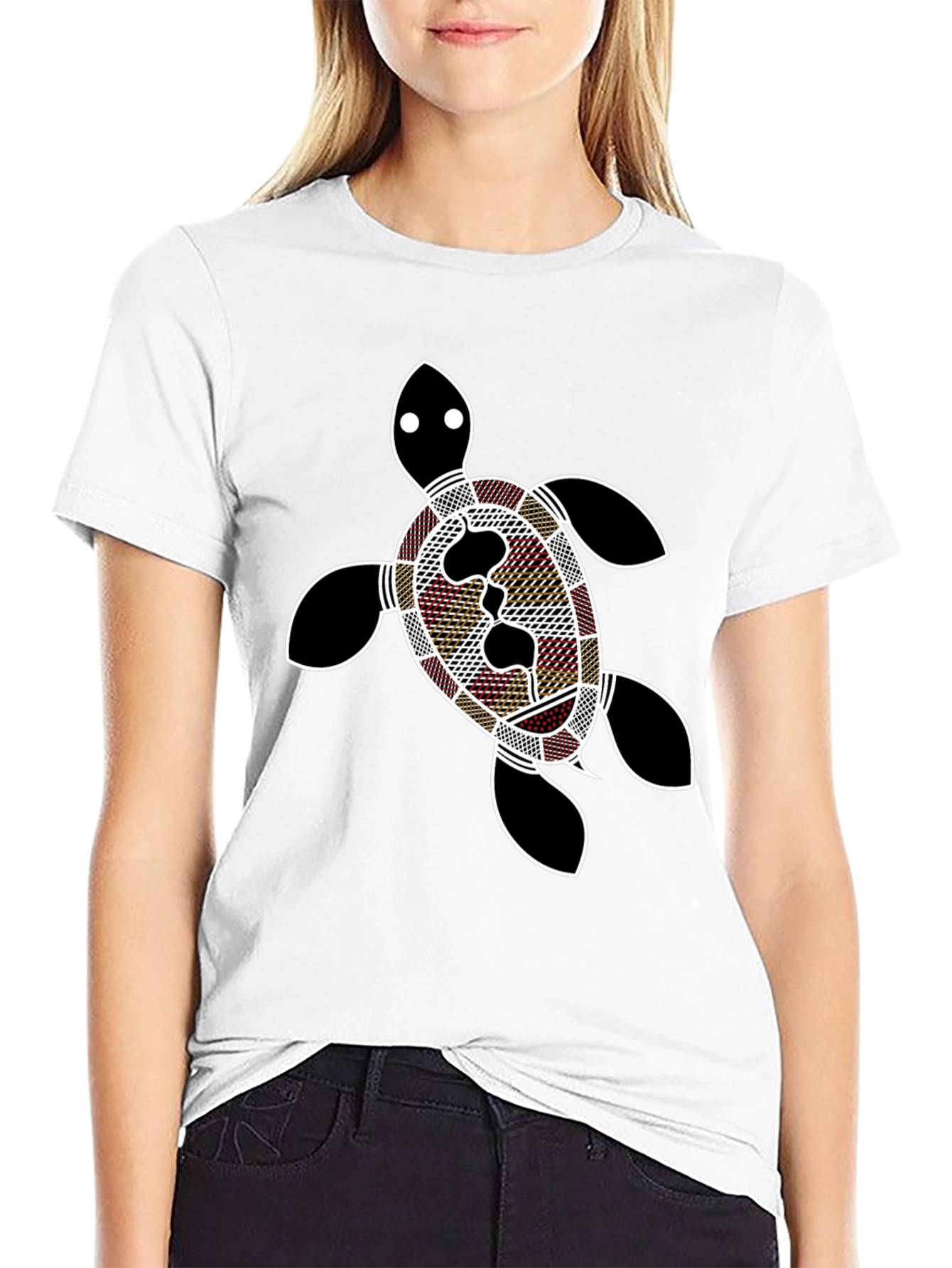 Turtle Print Black T-Shirt