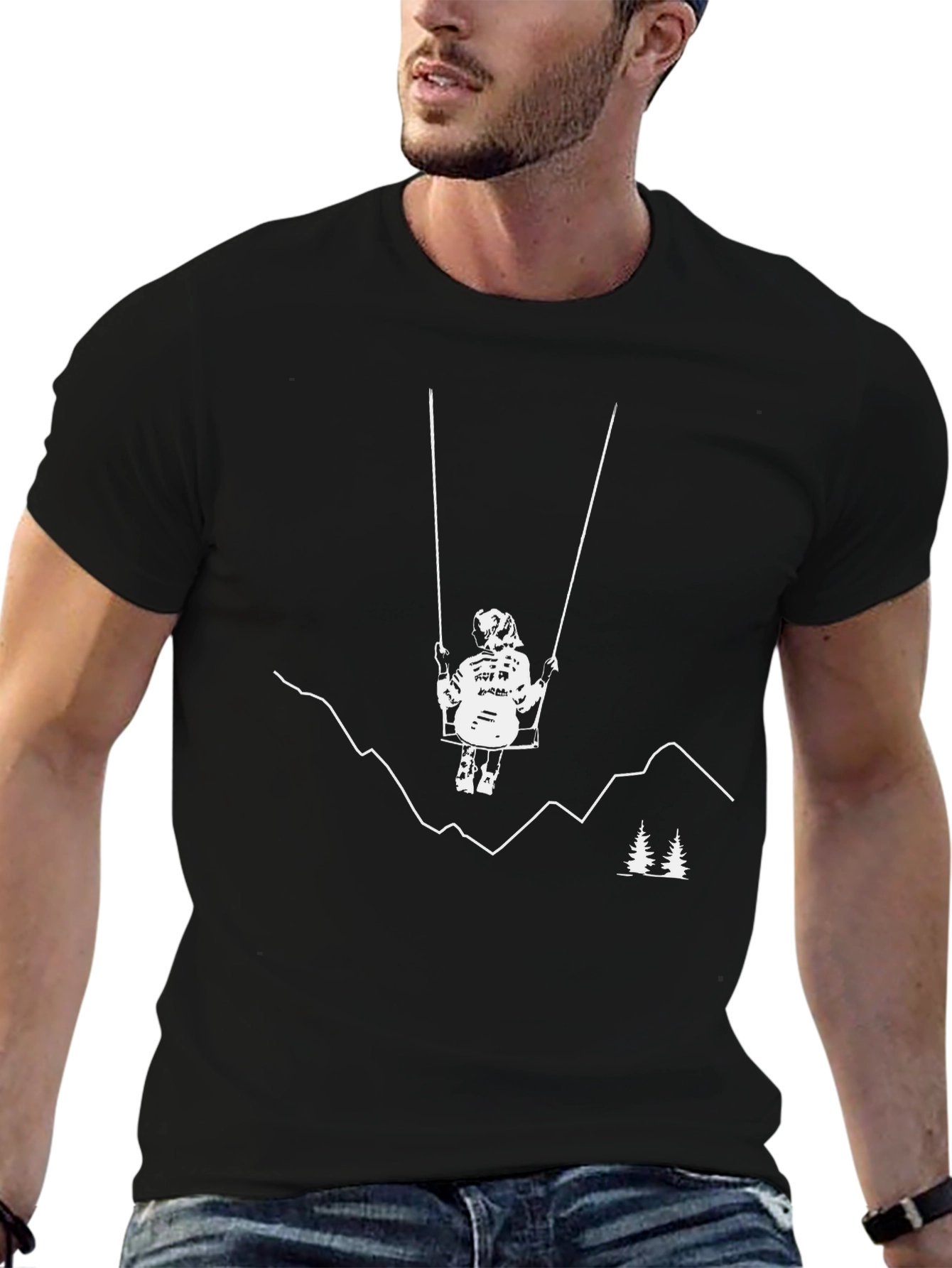 Whimsical Swing Scene Graphic Tee