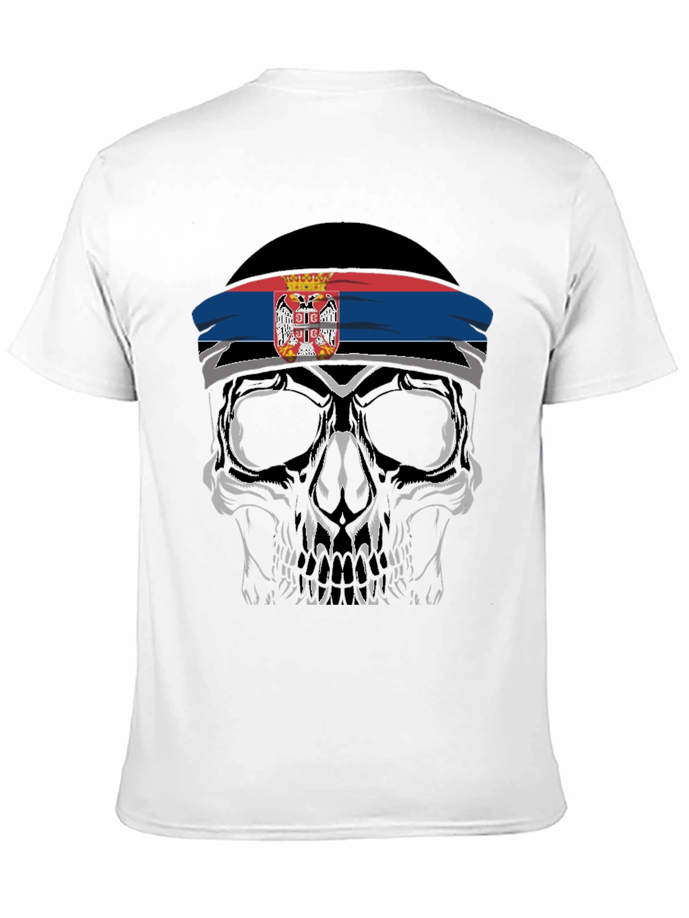 Skull Serbia Flag Headband T-Shirt
