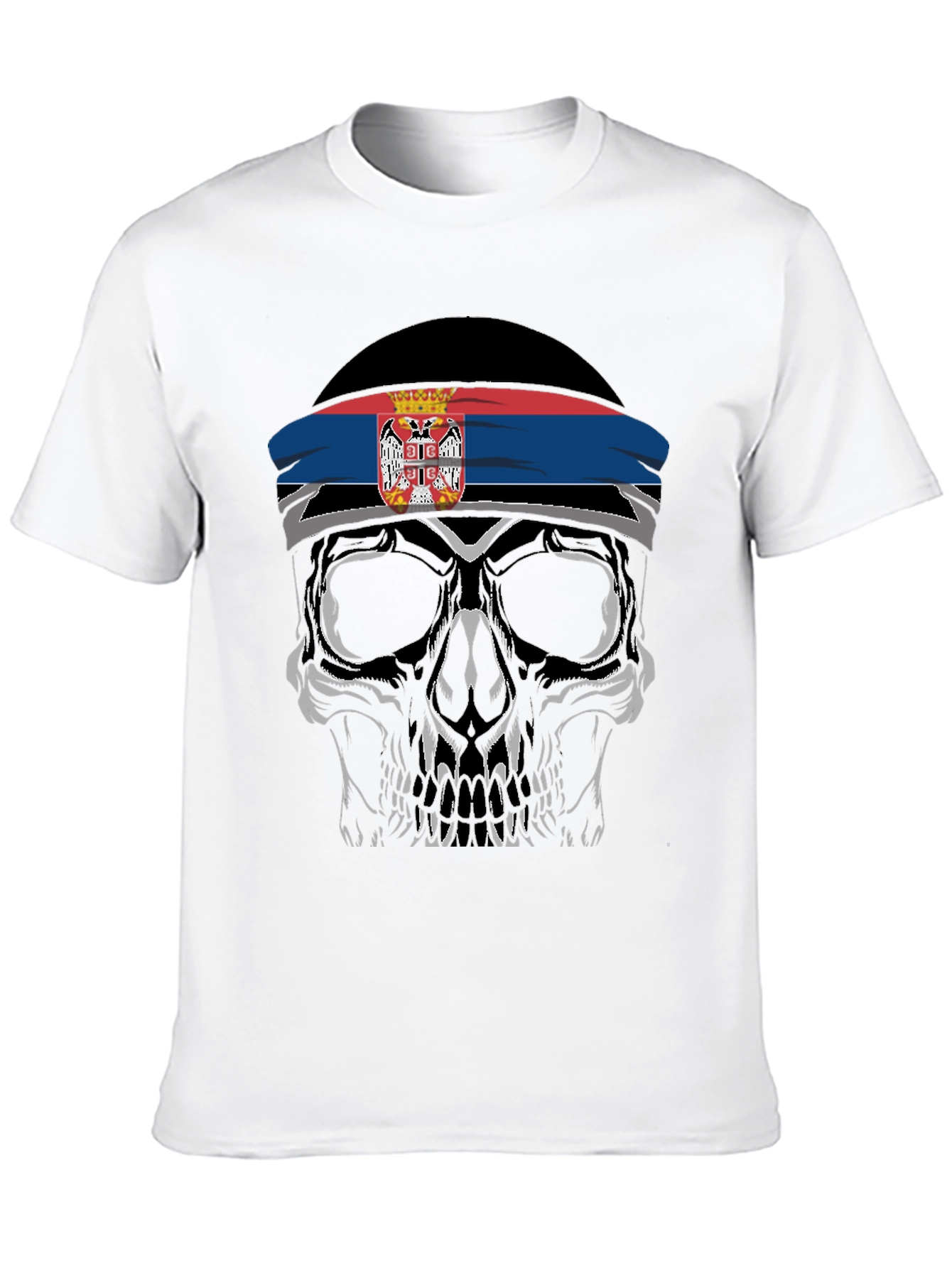 Skull Serbia Flag Headband T-Shirt