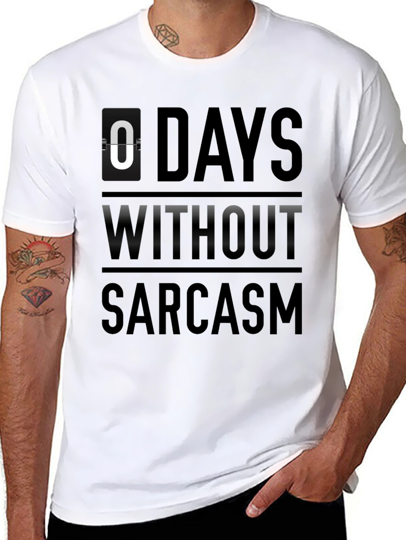 Sarcasm Count T-Shirt - 0 Days Without