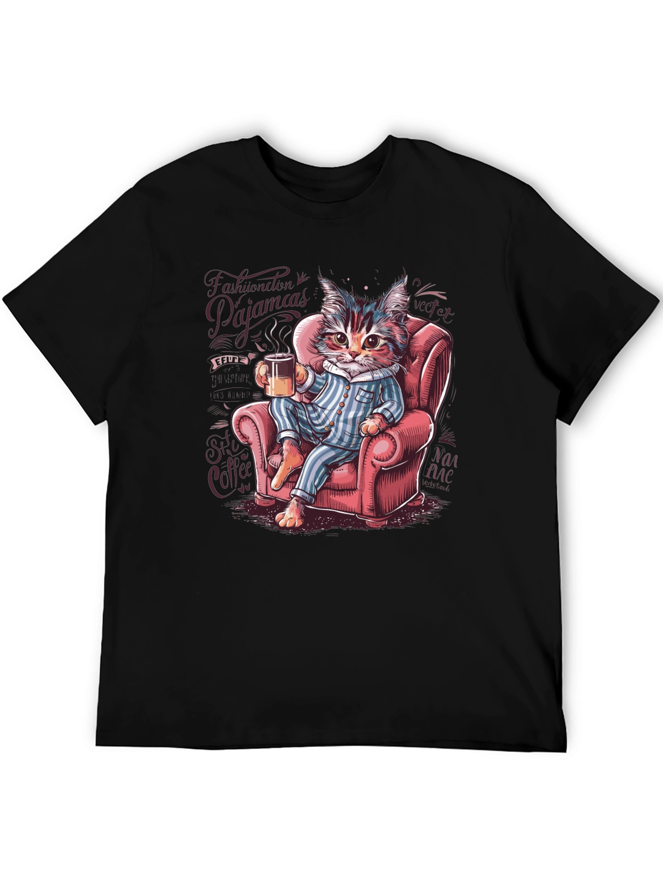 Cat in Pajamas Graphic Tee - Cozy & Stylish